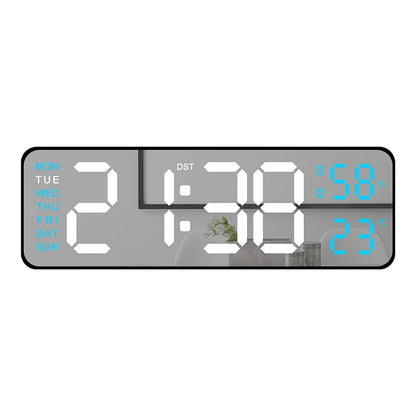 Large LED Digital Wall Clock – With Temperature, Humidity & Week Display